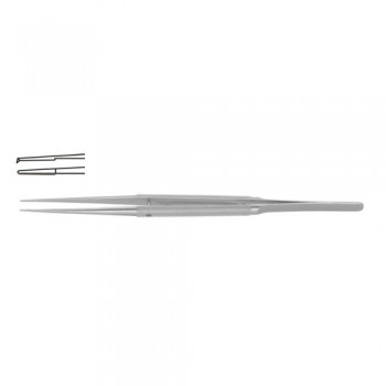 Diam-n-Dust™ Micro Dissecting Forcep Straight - 1 x 2 Teeth Stainless Steel, 15 cm - 6" Tip Size 6.0 x 0.4 mm